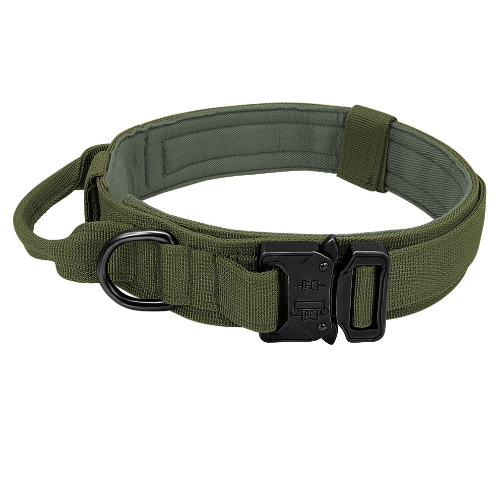 Tactical Dog Collar With Handle Durable Military Nylon Dog Collar