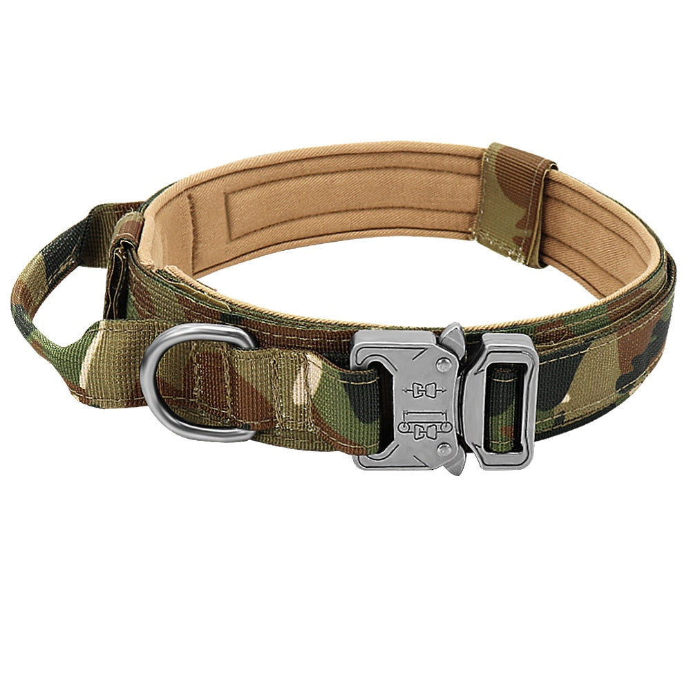 Tactical Dog Collar With Handle Durable Military Nylon Dog Collar