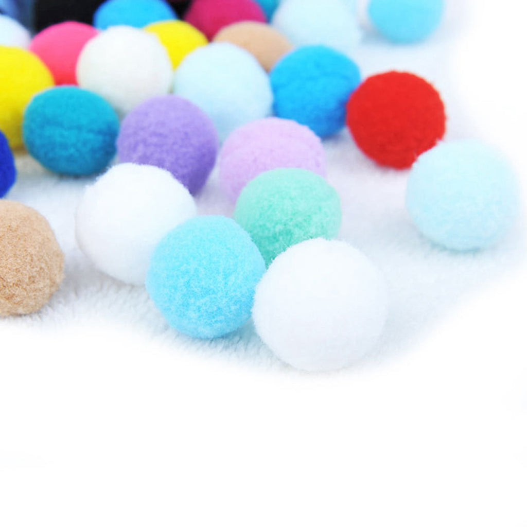 30 Pcs Ferret Pom Pom Toy Balls Set - Soft Colorful Lightweight Plush  Interactive Quiet Pompom Balls Training Playing Exercise Scratch Chew Toys  for