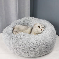 Soothing Cats House Round Plush Cat Bed Sleeping Pet Dog Bed Cushion Winter Warm Cat Cave Portable Pet Product Accessories