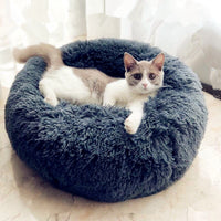 Round Cat Bed House Soft Long Plush Basket Pet Sleeping Bag Puppy Cat Cushion Mat Portable Supplies Best Pet Dog Bed For Dogs