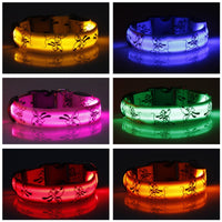 Cheervivi Adjustable LED Light Glow Pet Collar Dog Collar Supply LED Pet Emitting New Nylon Dog Collar Supplies Circle Wholesale