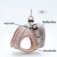 Fashion Collar for Dogs Accessories Dog mesh vest dog harness Collar Leash Set Traction Breathable Adjustable reflector belt