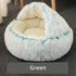 HOOPET Cat Bed Round Cat Nest Puppy Cave Long Plush Pet Bed Warm Cats Bed 2-In-1 Cat Cushion Sleeping Sofa