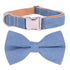 Jeans Bow Tie Dog Collar & neck tie collar leash & Personalized Engraved Dog Collar with All Metal Buckle