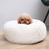 Round Plush Cat Bed House Soft Long Plush Pet Dog Cat Nest Winter Warm Sleeping Cat Pet Bed Mat Cat House