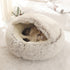Cat Bed Round Plush Cat Warm Bed House Soft Long Plush Pet Dog Bed For Small Dogs Cat Nest 2 In 1 Cat Bed Cushion Sleeping Sofa