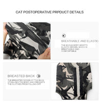Cat Pets Vest Camouflage Post-Operative Breathable Physiological Weaning Clothes Comfortable Prevent Licking S-L