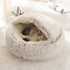 Qsezeny New Style Pet Dog Cat Bed Round Plush Cat Warm Bed House Soft Long Plush Bed For Small Dogs For Cats Nest 2 In 1 Cat Bed