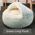 HOOPET Cat Bed Round Cat Nest Puppy Cave Long Plush Pet Bed Warm Cats Bed 2-In-1 Cat Cushion Sleeping Sofa