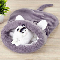 Warm Coral Fleece Cat Sleeping Bag Bed For Puppy Small Dogs Pets Cat Mat Bed Kennel House Warm Sleeping Bed For Pets