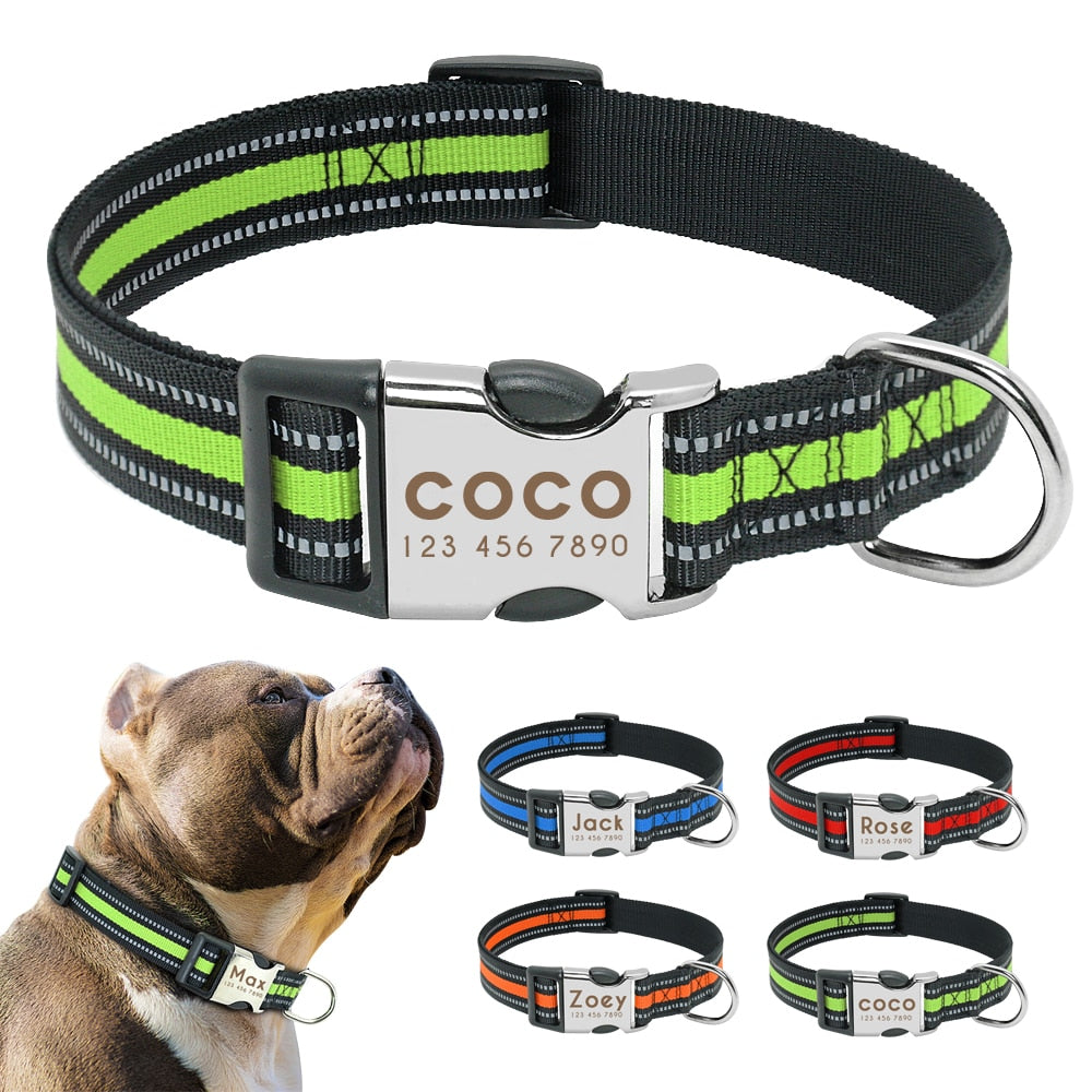 Personalized Tactical Dog Collar Handle with Name Phone Number Tags, Custom  Military Pet Collars for Medium Large Breeds