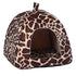 New Pet Product Cat House Bed Foldable Soft Winter Leopard Dog Bed Strawberry Cave Dog House Kennel Nest Dog Fleece Cat Bed