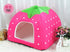 New Pet Product Cat House Bed Foldable Soft Winter Leopard Dog Bed Strawberry Cave Dog House Kennel Nest Dog Fleece Cat Bed