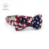 The Stars and Stripes Dog Collar with Bowtie or The Set with Match Leash Wedding Dog Collar