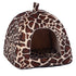 New Pet Product Cat House Bed Foldable Soft Winter Leopard Dog Bed Strawberry Cave Dog House Kennel Nest Dog Fleece Cat Bed