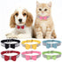 Fashion Pet Rhinestones Bow Knot Collar Dog Cat Bling Soft Cute Tie Collar Adjustable Pet Dog Supplies