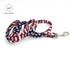 The Stars and Stripes Dog Collar with Bowtie or The Set with Match Leash Wedding Dog Collar