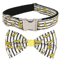 Banana Dog Collar Bow Tie with Metal Buckle Big and Small Dog&Cat Collar Pet Accessories