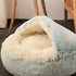 Qsezeny New Style Pet Dog Cat Bed Round Plush Cat Warm Bed House Soft Long Plush Bed For Small Dogs For Cats Nest 2 In 1 Cat Bed