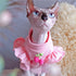 Pink Flying Sleeve Strawberry Sphynx Cat Clothing Summer Thin Hairless Cat Clothes Breathable Anti-drop Cat Clothes