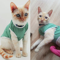 Summer Cat Clothes Cotton Striped Vest Pet Cats T Shirt Clothing For Cat Outfit Shirt Pet Clothes Cute Kitten Puppy Costume