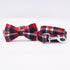 plaid Dog collar pet cat dog shirt collar with bow tie&checked dog bandana scarf,by handmade