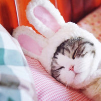 1pc Short Plush Cute Cartoon Rabbit Ear Pet Cat Dog Puppy Hat Cap Halloween Costume Cosplay Masquerade Party Gift Pet Supplies