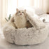 Winter Cat Bed Round Plush Warm Soft Pet Bed Soft Long Plush Bed For Small Dogs Cats Nest 2 In 1 Cat Bed Puppy Sleeping Bag