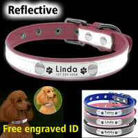 Personalized Dog Collar Leather Reflective Dogs Collar ID Engrave Custom Tag Engraved Puppy Large Dog Collars Pet accessories