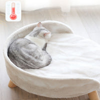 Pet Cat Dog Bed Soft Warm lambswool Wood Legs Bed Pet House Nest Dogs Cat Bed Warm Comfortable House Washable Kennel Dog Beds