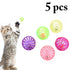 5pcs/Set Funny Cat Ball Toy Hollow Training Cat Interactive Toy Cat Bell Toy For Kitten Pet Interaction Supplies