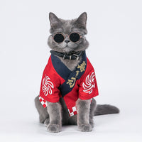 Cat Fashion Clothing Dog Japanese Red Kimono Small Medium Pet Leisure Costumes French Bulldog Chihuahua Kitten Outfit