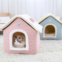 Hoopet Cat House Small Pet Bed Puppy Nest Rabbit Cave Cat Bed Washable Foldable Bed For Cat, Small Dog, Guinea Pig